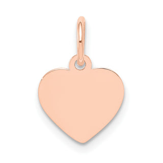 14k Rose Gold Plain .013 Gauge Engravable Heart Disc Charm XRM193/13