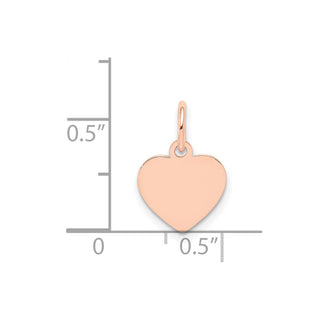 14k Rose Gold Plain .013 Gauge Engravable Heart Disc Charm XRM194/13