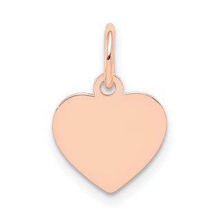 14k Rose Gold Plain .018 Gauge Engravable Heart Disc Charm XRM194/18