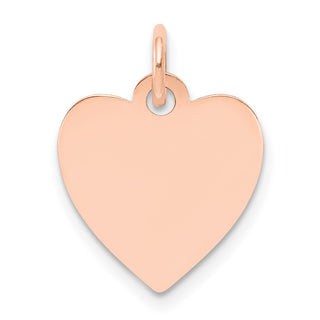 14k Rose Gold Plain .011 Gauge Engravable Heart Disc Charm XRM195/11