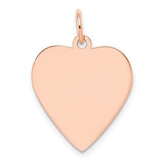14k Rose Gold Plain .027 Gauge Engravable Heart Disc Charm XRM196/27
