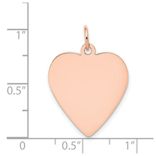 14k Rose Gold Plain .027 Gauge Engravable Heart Disc Charm XRM197/27