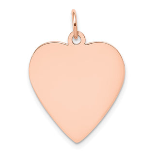 14k Rose Gold Plain .027 Gauge Engravable Heart Disc Charm XRM197/27
