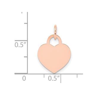 14k Rose Gold Small Engraveable Heart Charm