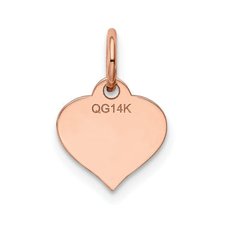 14k Rose Gold Heart Disc Charm XRM525/13