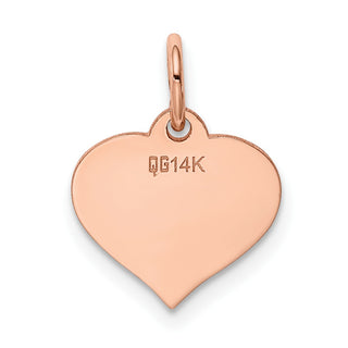 14k Rose Gold Heart Disc Charm XRM526/13