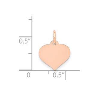 14k Rose Gold Heart Disc Charm XRM526/18