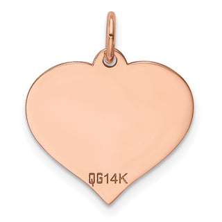14k Rose Gold Heart Disc Charm XRM528/27