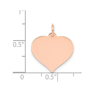 14k Rose Gold Heart Disc Charm XRM528/27