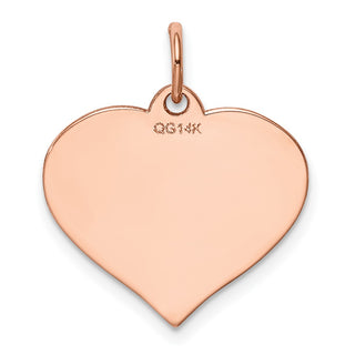 14k Rose Gold Heart Disc Charm XRM529/27