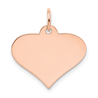 14k Rose Gold Plain .027 Gauge Engravable Heart Disc Charm XRM568/27