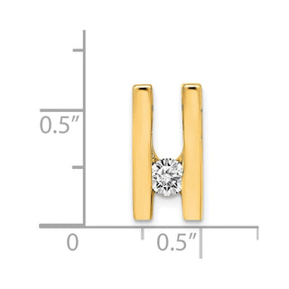14k Yellow Gold A 4.1mm Diamond Slide Pendant