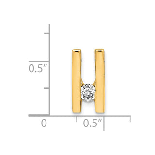 14k Yellow Gold AAA 4.1mm Diamond Slide Pendant