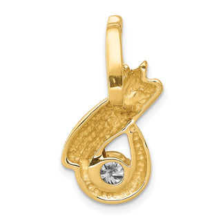 14k Yellow Gold 5mm A Diamond Fancy Chain Slide Pendant