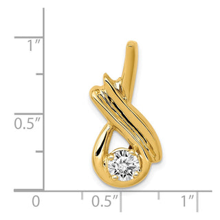 14k Yellow Gold 5mm A Diamond Fancy Chain Slide Pendant