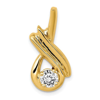 14k Yellow Gold 5mm A Diamond Fancy Chain Slide Pendant