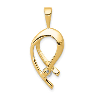 14k Yellow Gold Holds 1-4mm Stone, AA Diamond Slide Pendant XS257AA