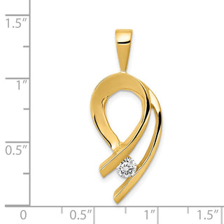 14k Yellow Gold Holds 1-4mm Stone, AA Diamond Slide Pendant XS257AA