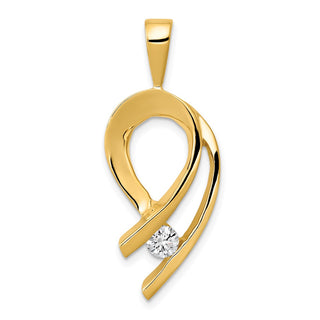 14k Yellow Gold Holds 1-4mm Stone, AA Diamond Slide Pendant XS257AA
