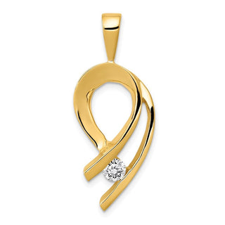 14k Yellow Gold Holds 1-4mm Stone, A Diamond Slide Pendant XS257A