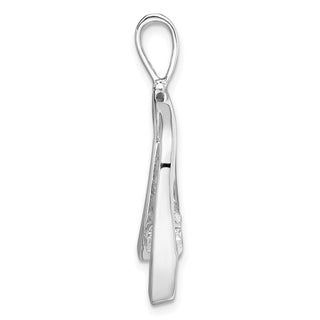 14k White Gold Holds 1-4mm Stone, AA Diamond Slide Pendant