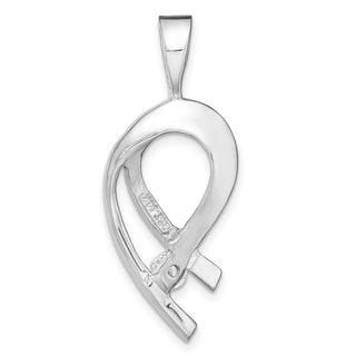 14k White Gold Holds 1-4mm Stone, AA Diamond Slide Pendant