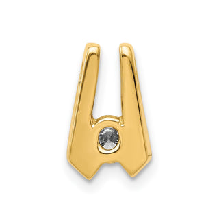 14k Yellow Gold AAA 4mm Diamond Slide Pendant