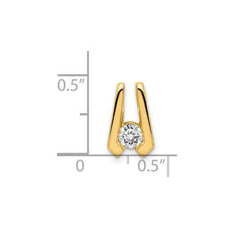 14k Yellow Gold AAA 4mm Diamond Slide Pendant