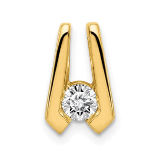 14k Yellow Gold AAA 4mm Diamond Slide Pendant