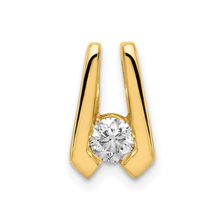 14k Yellow Gold AAA 4mm Diamond Slide Pendant