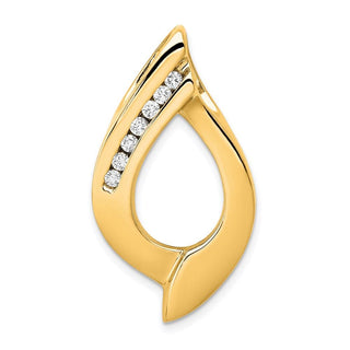 14k Yellow Gold Holds 7-1.9mm Stones, VS Diamond Slide Pendant