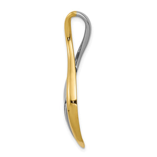 14k Two-tone Gold VS Diamond Twisted Ribbon Slide Pendant