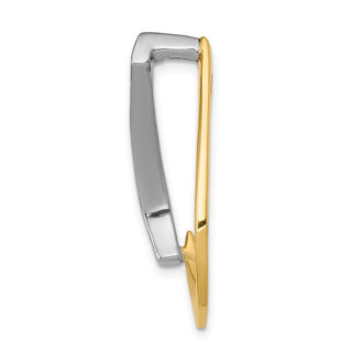 14k Two-tone Gold VS Diamond Teardrop Slide Pendant
