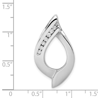 14k White Gold Holds 7-1.9mm Stones, AA Diamond Slide Pendant