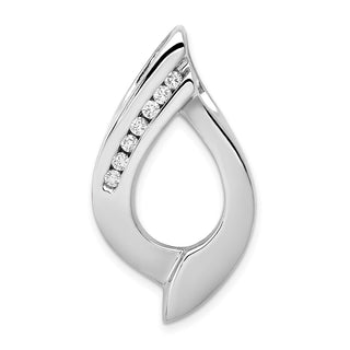 14k White Gold Holds 7-1.9mm Stones, VS Diamond Slide Pendant