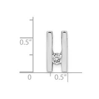 14k White Gold AA 4.1mm Diamond Slide Pendant