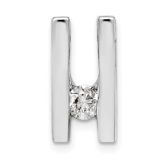 14k White Gold AAA 4.1mm Diamond Slide Pendant