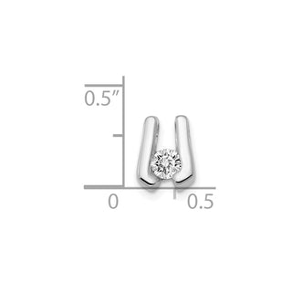14k White Gold AA 3.75mm Diamond Slide Pendant