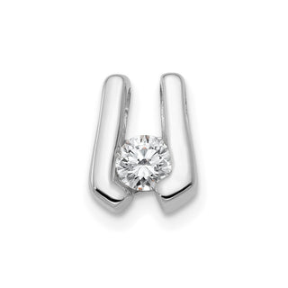 14k White Gold AA 3.75mm Diamond Slide Pendant