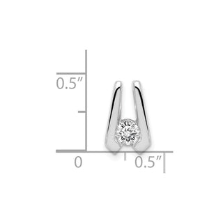 14k White Gold AA 4mm Diamond Slide Pendant