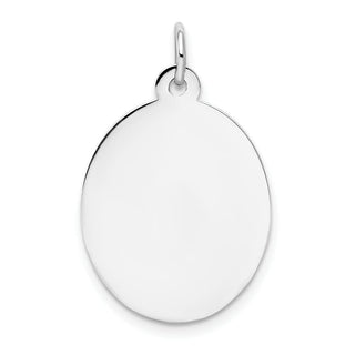 14k White Gold Plain .027 Gauge Oval Engravable Disc Charm XWM101/27