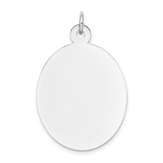 14k White Gold Plain .027 Gauge Oval Engravable Disc Charm XWM102/27