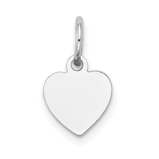 14k White Gold Plain .018 Gauge Engravable Heart Charm XWM115/18