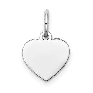 14k White Gold Plain .009 Gauge Engravable Heart Charm XWM116/09