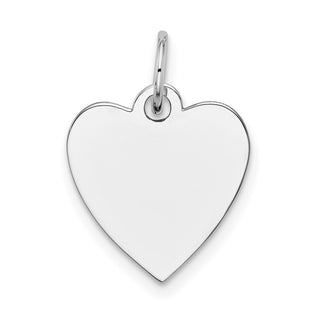 14k White Gold Plain .009 Gauge Engravable Heart Charm XWM117/09