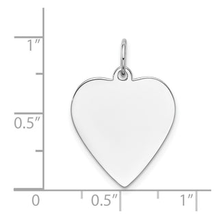 14k White Gold Plain .011 Gauge Engravable Heart Charm XWM118/11