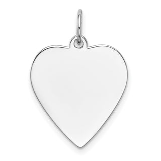 14k White Gold Plain .011 Gauge Engravable Heart Charm XWM118/11