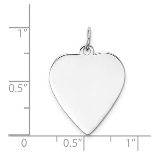 14k White Gold Plain .027 Gauge Engravable Heart Charm XWM119/27