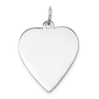 14k White Gold Plain .011 Gauge Engravable Heart Charm XWM119/11