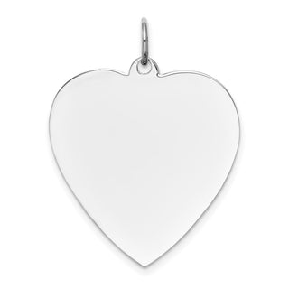 14k White Gold Plain .027 Gauge Engravable Heart Charm XWM121/27